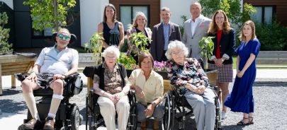 Representatives from BSF, O’Brien Institute for Public Health, and the Brenda Strafford Centre on Aging with residents at Cambridge Manor that are participating in a program exploring the therapeutic potential of gardening.